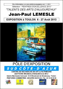 TALENTS DES ARTS D'AUJOURD'HUI 2013 TALENTS DES ARTS D'AUJOURD'HUI 2013